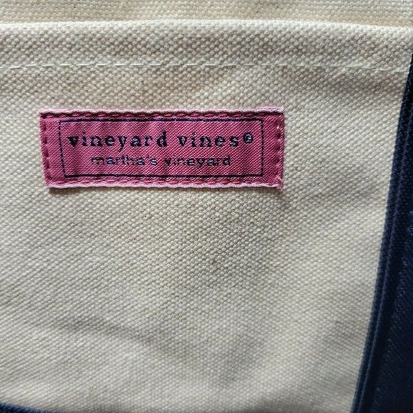 Vineyard Vines Marthas Vineyard Nautical Theme Medium Canvas Tote - Picture 2 of 7